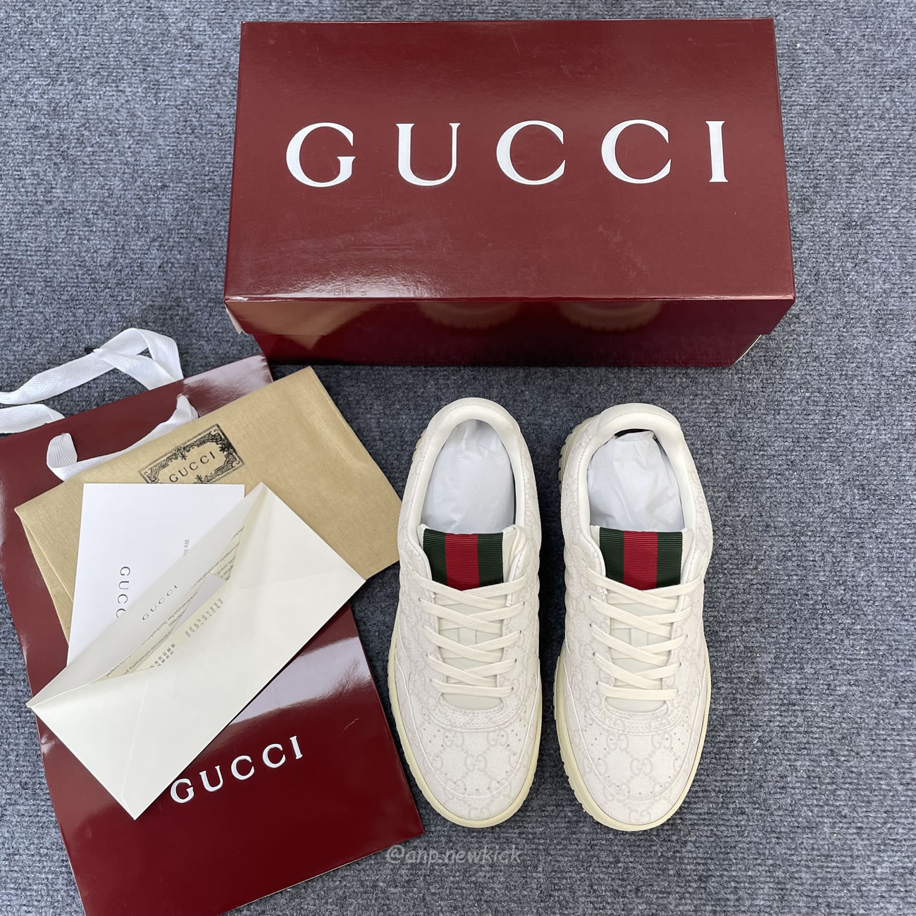 Gucci Re Web Gg Supreme Canvas Beige White 816818 Fad7v 9055 (4) - newkick.vip